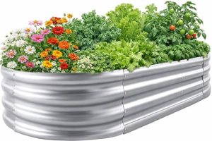 Eclaron Galvanized Raised Garden Bed for Outdoor: 4X2X1ft Du: 38% Off