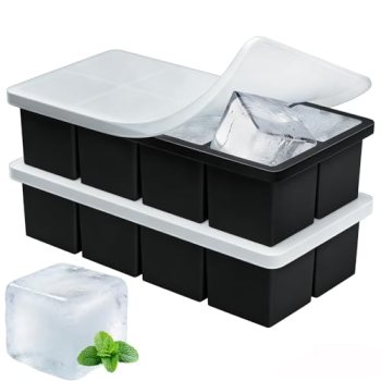 Large Ice Cube Molds, 2 Pack Easy Release Ice Trays for Freezer with Lid
