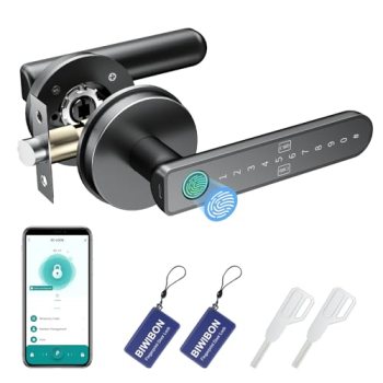 BIWIBON Fingerprint Door Lock – Fingerprint Door Knob with 5 Unlock Options