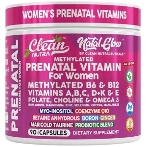 Natal Glow Methylated Prenatal Vitamins for Women Folate Omega 3 Vitamins A B12