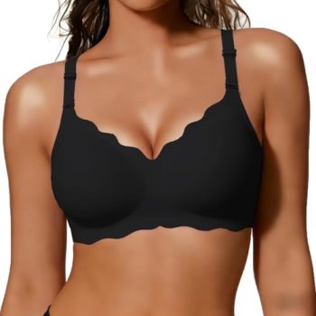 COCOMARTS Jelly Bras for Women No Underwire Scalloped Push Up Wireless Bralettes