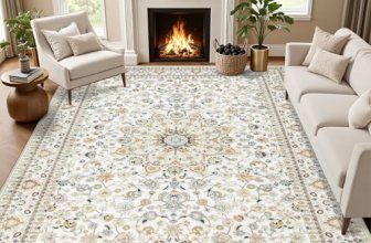 5×7 Area Rugs Living Room Rug: Washable Vintage Boho Rug No Slip Stain Resistant