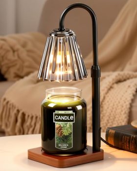 Marycele Black Candle Warmer Lamp with Timer & Dimmer Adjustable Height for Cand