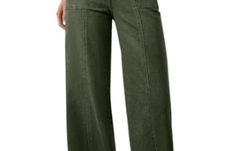 Sidefeel Women’s Jeans Wide Leg High Waisted Stretchy Straight Leg Denim Pants B