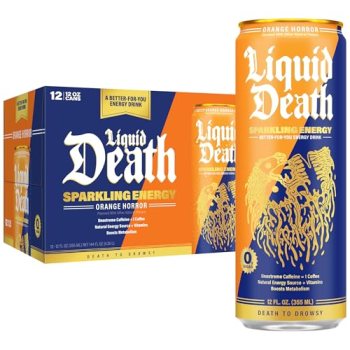 Liquid Death Sparkling Energy – Orange Horror (Orange and Cream)