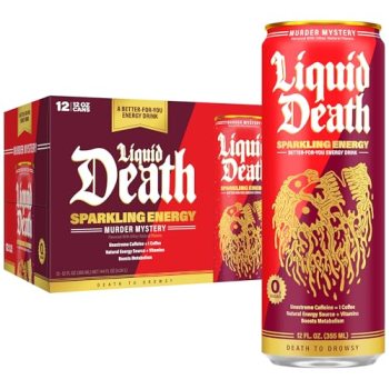 Liquid Death Sparkling Energy – Murder Mystery (Cherry
