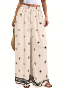 PRETTYGARDEN Women’s Wide Leg Palazzo Pants 2026 Summer Boho Floral Trousers Spr