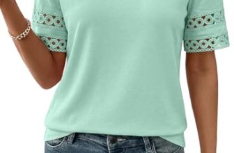SHEWIN Blouses for Women Casual Crew Neck Womens Short Sleeve Tops Lightweight W