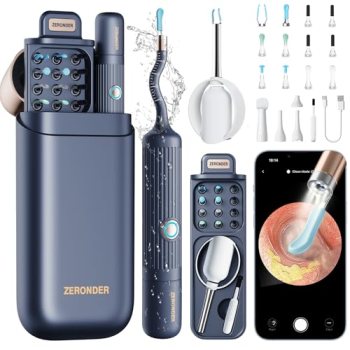 Ear Wax Removal Tool Camera: ZERONDER I35R Ear Cleaner with Flexible Ear Camera