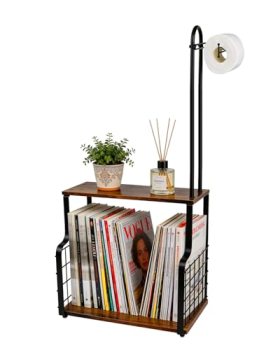 Bathroom Toilet Paper Holder with Storage Shelf