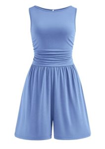 PRETTYGARDEN Summer Rompers for Women 2026 Dressy Casual Sleeveless Short Wide L