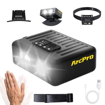 ARCPRO Ultra-Light (1.16oz) LED Clip on Hat Light with Motion Sensor