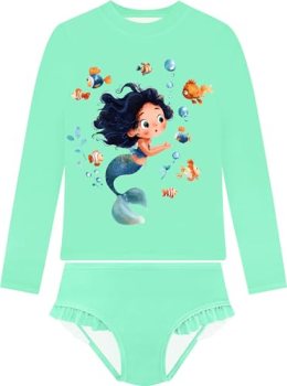 BliBliTaTa Girls Two Piece Long Sleeve Swimsuit Rash Guard Set