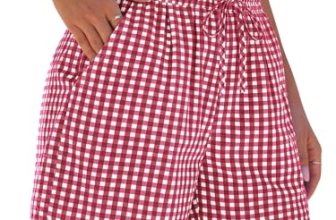PRETTYGARDEN Wide Leg Pajama Shorts Women Casual Summer Drawstring Plaid Pj Loun