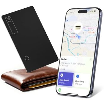 Wallet Tracker Card (iOS only), 0.07in Slim Tracking Card, IP68 Waterproof Bluet