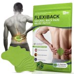 FlexiBack Warming Herbal Back Pain Patches with 12-Hour Extra Strength & Adhesio