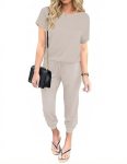 Ekouaer Jumpsuits for Women Dressy Casual Romper Summer Short Sleeve Vacation Ou