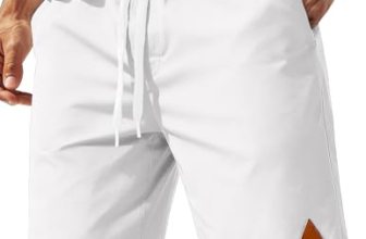 COOFANDY Men’s Chino Shorts Elastic Waist Drawstring Casual Shorts Lightweight B