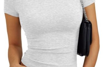 Trendy Queen Women’s Short Sleeve Crop Tops Soft Stretchy Basic Tees Non See-Thr