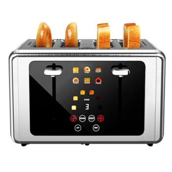 WUNLY 4 Slice Toaster,Touchscreen & Dual Independent Control Panel