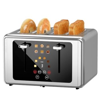 WUNLY 4 Slice Toaster,Touchscreen & Dual Independent Control Panel