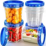 Freezer Storage Containers, [6 Pack-24 Oz] Airtight Plastic Food Storage Contain