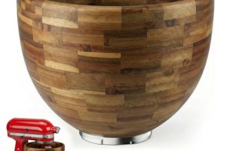 5 Qt Solid Wood Mixing Bowl Compatible with KitchenAid Tilt-Head Stand Mixer