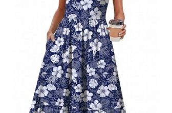 Zeagoo Summer Dresses for Women 2026 Flowy Dress with Pockets Womens Floral Midi