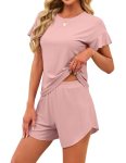 JUSTFASHIONNOW Women’s Pajama Set Ruffle Sleeves Top and Short Soft 2 Piece Loun