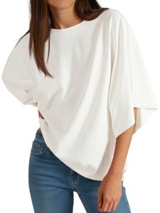 Cicy Bell Womens Oversized Half Sleeve T-Shirts Summer Casual Crew Neck Tshirt L
