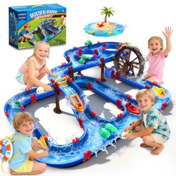 TERRAMUS 2-Tier Water Table Toys with Watermill for Kids