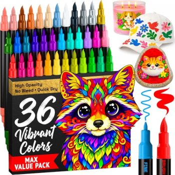 ARTISTRO 36 Acrylic Paint Markers – Paint Pens for Drawing