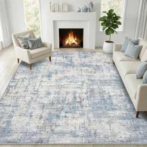 Syrlfar Area Rugs 8×10 Living Room Rug Washable No Slip Low Pile Soft Thickness