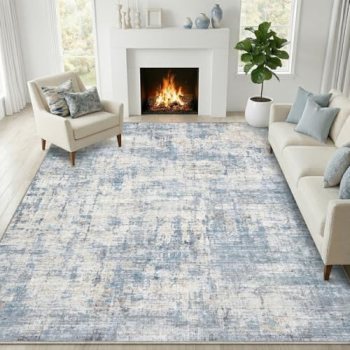 Syrlfar Area Rugs 8×10 Living Room Rug Washable No Slip Low Pile Soft Thickness