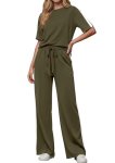 PRETTYGARDEN Women’s 2 Piece Sets Summer Casual Sweatsuits Wide Leg Pants Matchi