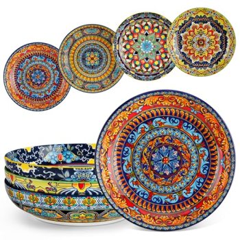 vancasso Pasta Bowls Set of 4, Ceramic Salad Serving Bowls
