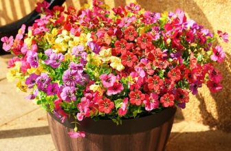 Artificial Flowers for Outdoor, 16 Bundles UV Resistant Fake Silk Flowers Mix Da