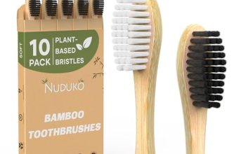 NUDUKO Bamboo Toothbrushes Travel Toothbrush 10 Pack
