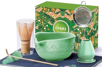 510mL Matcha Whisk Set: 8 Pcs Complete Ceramic Matcha Kit with Handcrafted Bambo