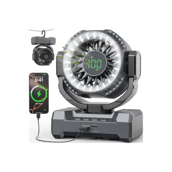 24000mAh Camping Fan, Portable Rechargeable Fan