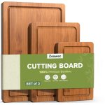 Zeawec 3-Piece Set Bamboo Cutting Board for Kitchen