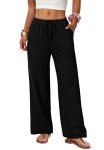 Sampeel Petite Wide Leg Pants for Women Yoga Dress Pants with Pockets Straight L
