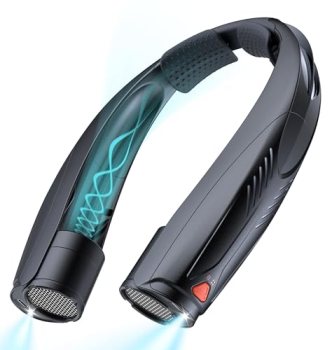 Funaudio Portable Neck Fan, 6000mAh Rechargeable Personal Fan with 6 Speeds