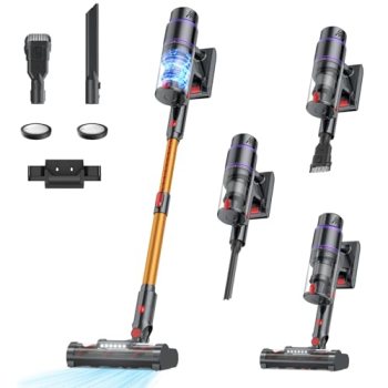Cordless Vacuum Cleaner, 550W/50Kpa/70Mins Vacuum Cleaners for Home with Smart A