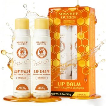 Beef Tallow Lip Balm with Original Beeswax