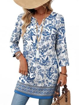 OFEEFAN Womens Summer Tops Beach Vacation Clothes For Women Fashion Clothing Flo