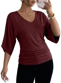 EVALESS Summer Tops for Women 2026 Fashion Trendy Dressy Casual Spring V Neck Ba