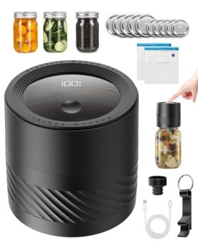 Electric Mason Jar Vacuum Sealer Kit with Auto-Stop