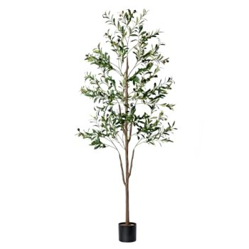 Olive Tree, 6FT Tall Faux Olive Tree with Moss and Planter