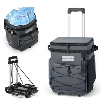 Odoland 48 Can Rolling Cooler Bag with Wheels & Handle